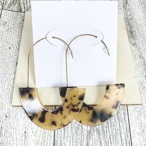 Acrylic brown black hoop dangle earrings
